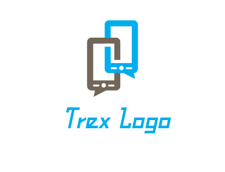 two cell phone incorporated with speech bubbles logo