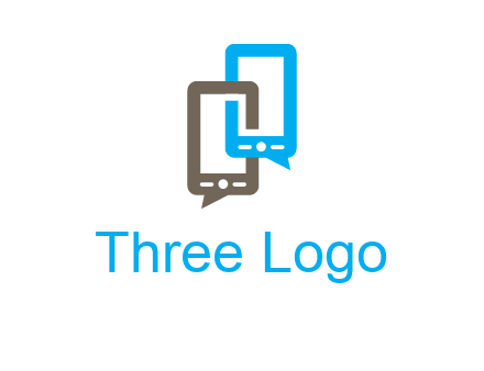 two cell phone incorporated with speech bubbles logo