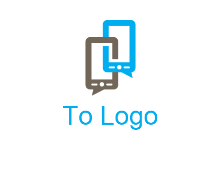 two cell phone incorporated with speech bubbles logo