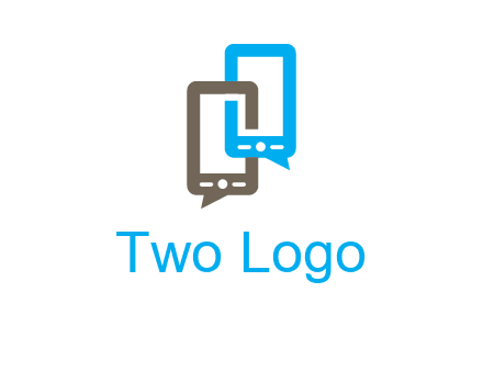 two cell phone incorporated with speech bubbles logo