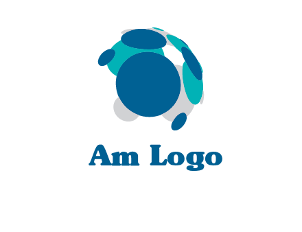 abstract circle dotted globe logo