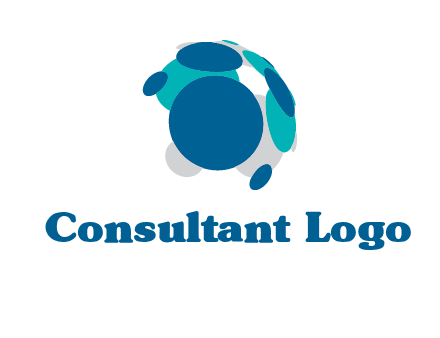 abstract circle dotted globe logo