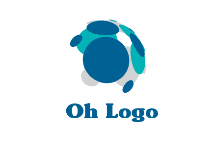 abstract circle dotted globe logo