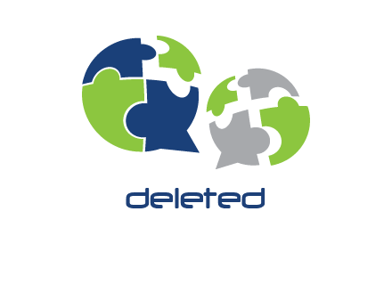 speech bubbles creating puzzle logo