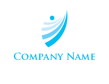 abstract person with swooshes logo
