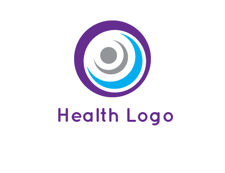 abstract person inside the circle with swooshes logo