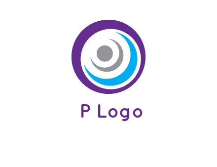 abstract person inside the circle with swooshes logo