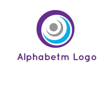 abstract person inside the circle with swooshes logo