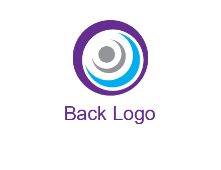 abstract person inside the circle with swooshes logo