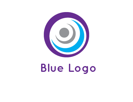 abstract person inside the circle with swooshes logo