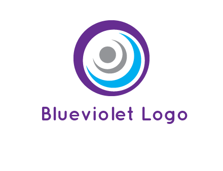 abstract person inside the circle with swooshes logo