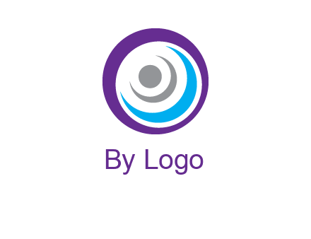 abstract person inside the circle with swooshes logo