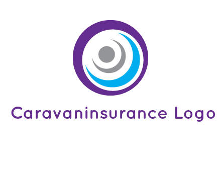 abstract person inside the circle with swooshes logo