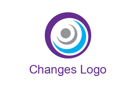 abstract person inside the circle with swooshes logo