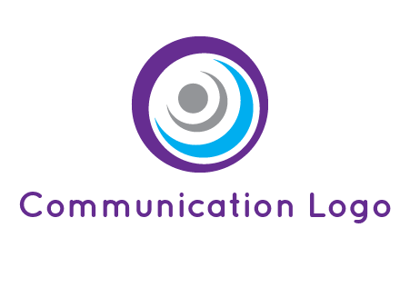 abstract person inside the circle with swooshes logo