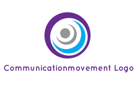 abstract person inside the circle with swooshes logo