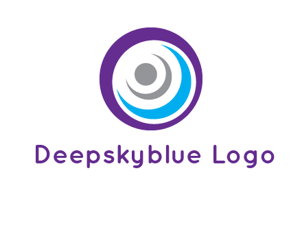 abstract person inside the circle with swooshes logo