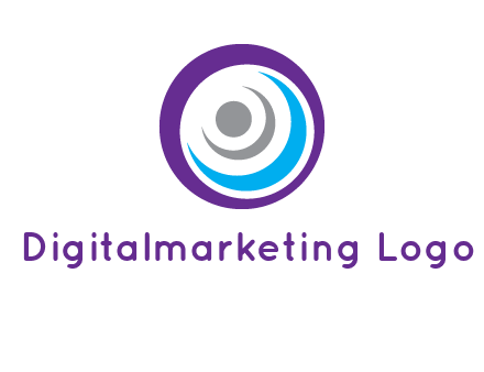 abstract person inside the circle with swooshes logo