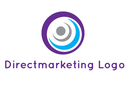 abstract person inside the circle with swooshes logo