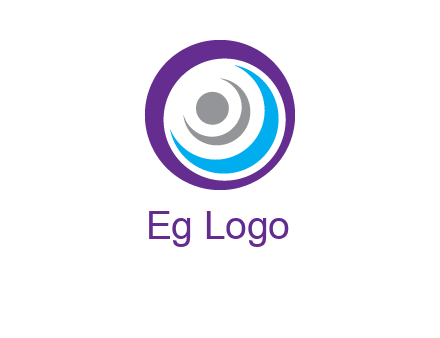 abstract person inside the circle with swooshes logo
