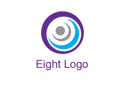 abstract person inside the circle with swooshes logo