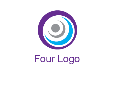 abstract person inside the circle with swooshes logo