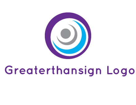 abstract person inside the circle with swooshes logo