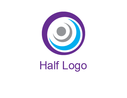 abstract person inside the circle with swooshes logo