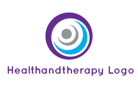 abstract person inside the circle with swooshes logo