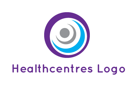 abstract person inside the circle with swooshes logo