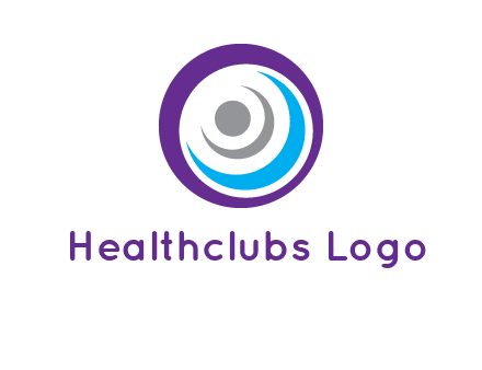 abstract person inside the circle with swooshes logo