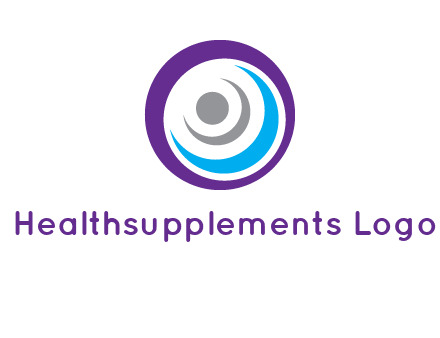 abstract person inside the circle with swooshes logo