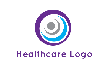 abstract person inside the circle with swooshes logo