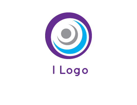 abstract person inside the circle with swooshes logo