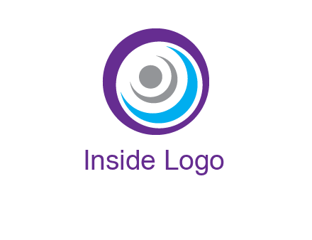 abstract person inside the circle with swooshes logo