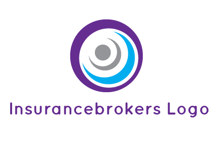 abstract person inside the circle with swooshes logo