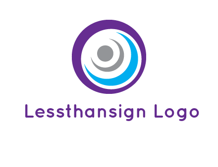 abstract person inside the circle with swooshes logo