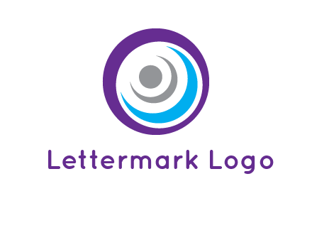 abstract person inside the circle with swooshes logo