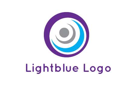 abstract person inside the circle with swooshes logo