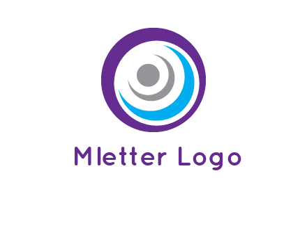 abstract person inside the circle with swooshes logo