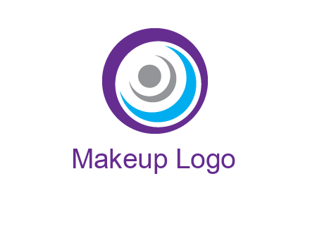abstract person inside the circle with swooshes logo