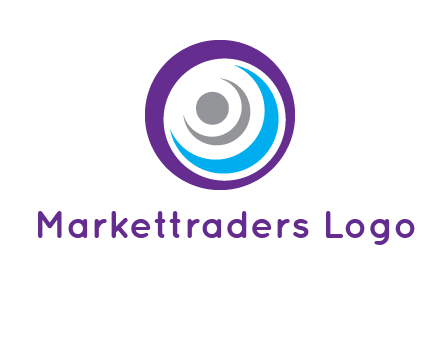 abstract person inside the circle with swooshes logo