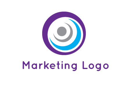 abstract person inside the circle with swooshes logo