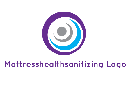 abstract person inside the circle with swooshes logo