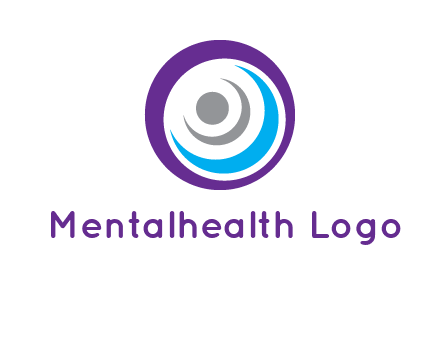 abstract person inside the circle with swooshes logo
