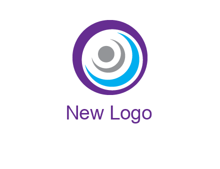 abstract person inside the circle with swooshes logo