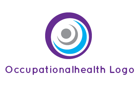 abstract person inside the circle with swooshes logo