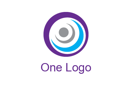abstract person inside the circle with swooshes logo