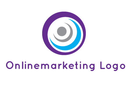abstract person inside the circle with swooshes logo