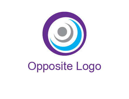 abstract person inside the circle with swooshes logo